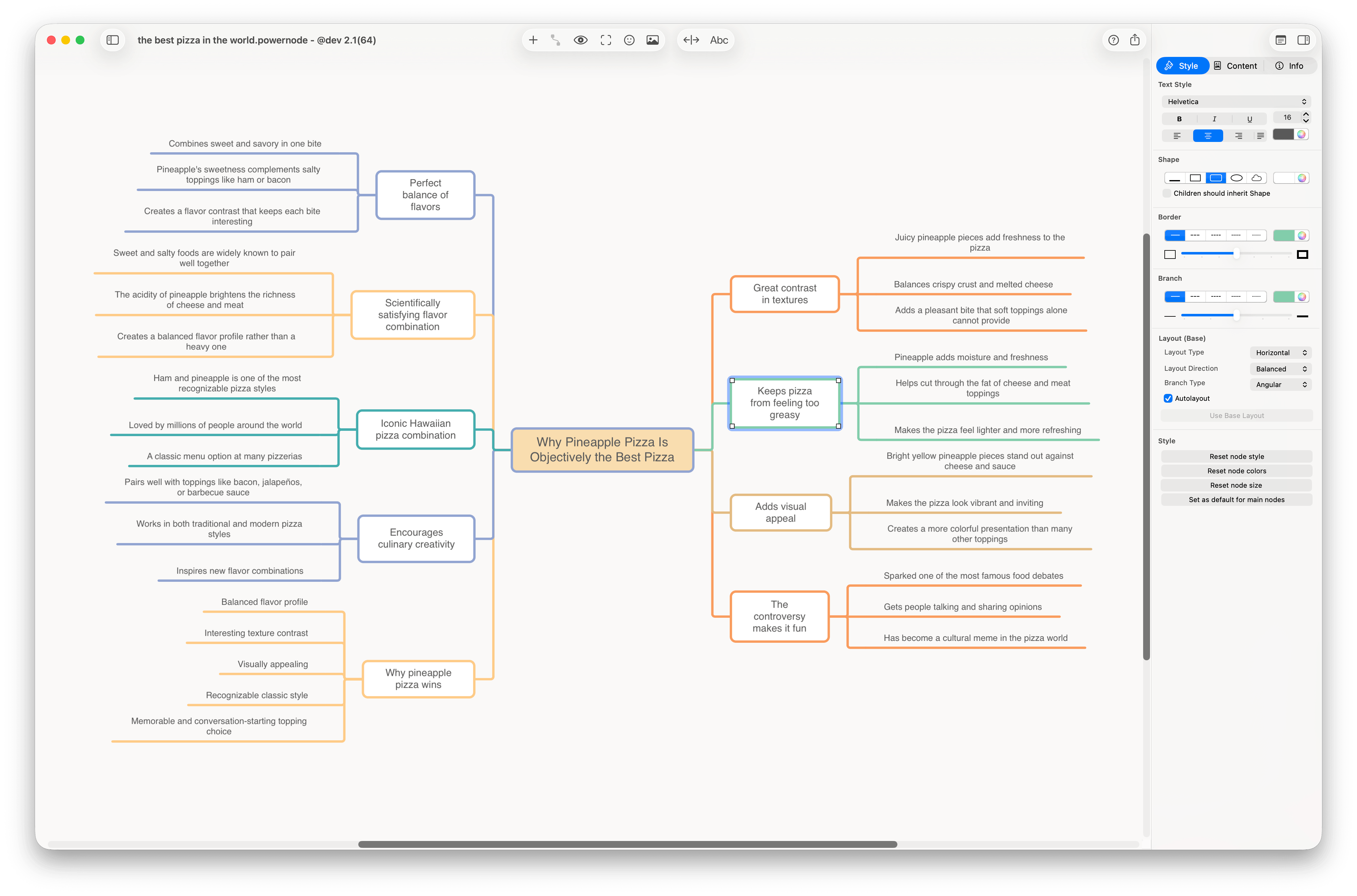 Power Node mind mapping app for Mac screenshot